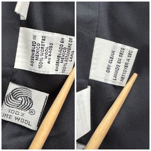 Rena Rowan for SAVILLE Navy Blue Double Breasted Blazer Jacket Y2K Womens SZ 18W - Picture 5 of 6